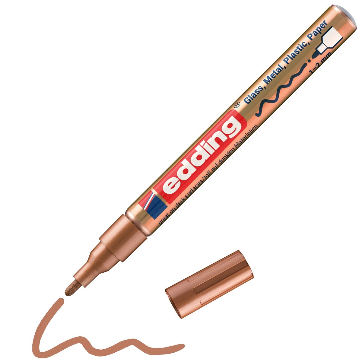edding 751 creative Glanzlack-Marker kupfer, Rundspitze 1-2 mm (Art.-Nr.: 4-751-9-055)