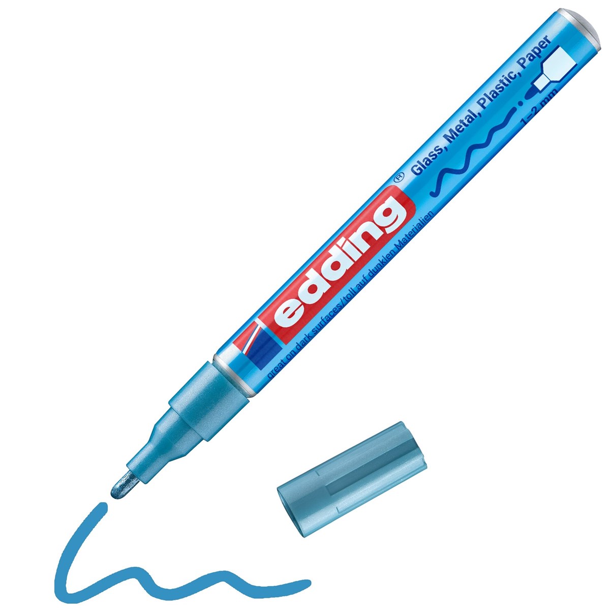 edding 751 creative Glanzlack-Marker hellblau-metallic, Rundspitze 1-2 mm (Art.-Nr.: 4-751-9-070)