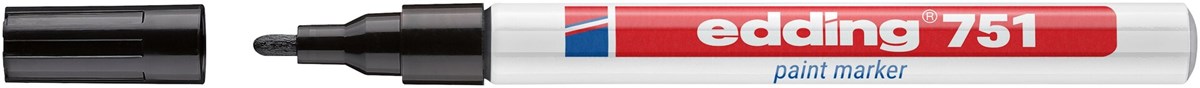 edding 751 Lackmarker schwarz, Rundspitze 1-2 mm (Art.-Nr.: 4-751001)
