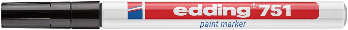 edding 751 Lackmarker schwarz, Rundspitze 1-2 mm (Art.-Nr.: 4-751001)