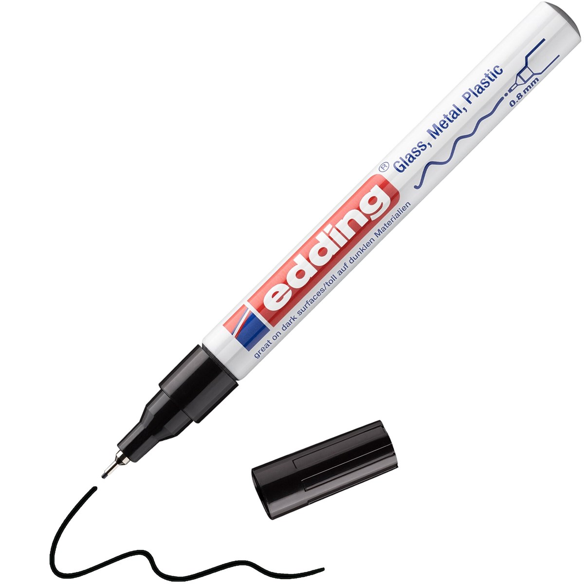 edding 780 creative Glanzlack-Marker schwarz, Rundspitze 0,8 mm (Art.-Nr.: 4-780-9-001)