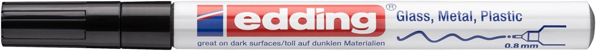 edding 780 creative Glanzlack-Marker schwarz, Rundspitze 0,8 mm (Art.-Nr.: 4-780-9-001)