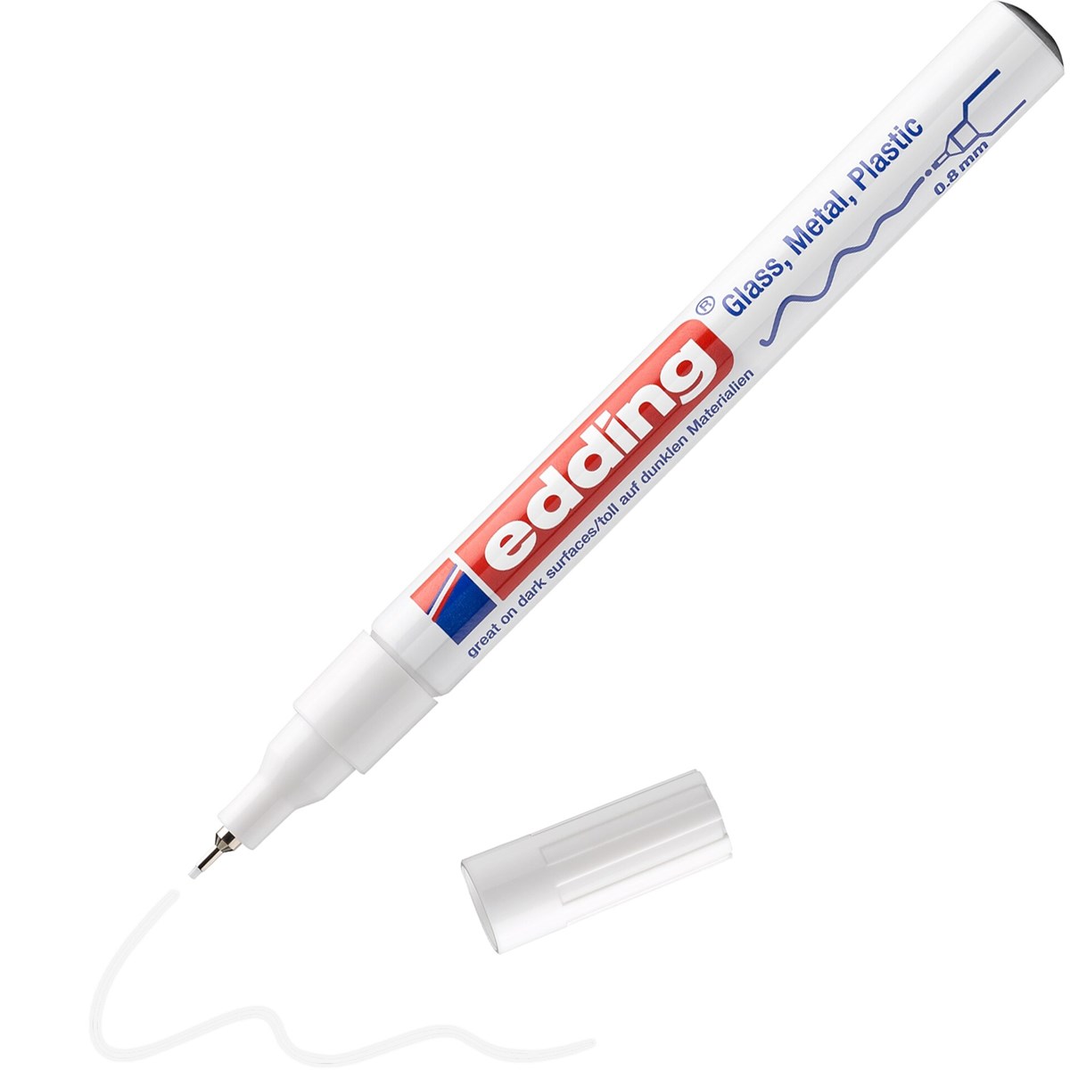 edding 780 creative Glanzlack-Marker weiß, Rundspitze 0,8 mm (Art.-Nr.: 4-780-9-049)