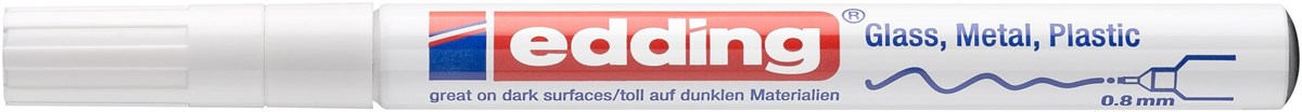 edding 780 creative Glanzlack-Marker weiß, Rundspitze 0,8 mm (Art.-Nr.: 4-780-9-049)