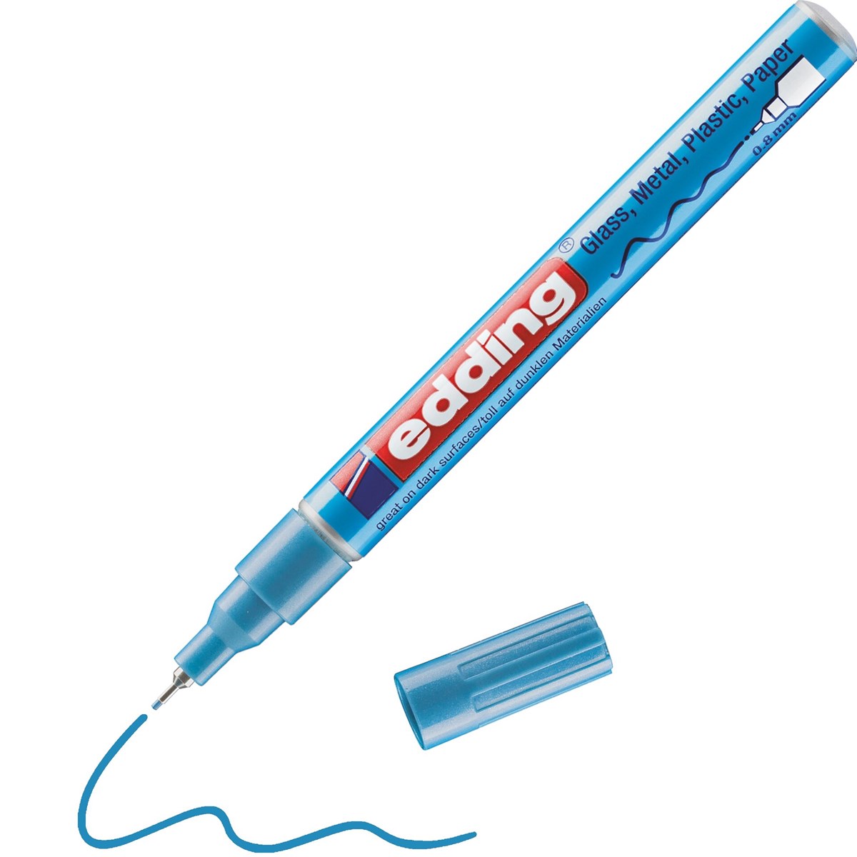 edding 780 creative Glanzlack-Marker hellblau-metallic, Rundspitze 0,8 mm (Art.-Nr.: 4-780-9-070)