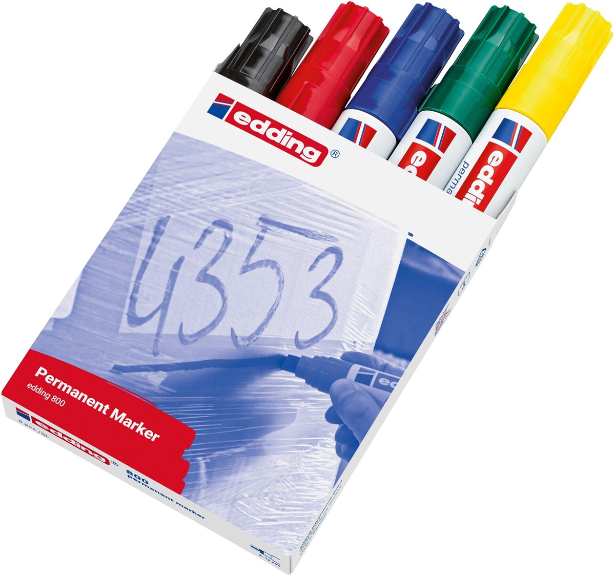 edding 800 Permanentmarker 5er Set sortiert, Keilspitze 4-12 mm (Art.-Nr.: 4-800999)