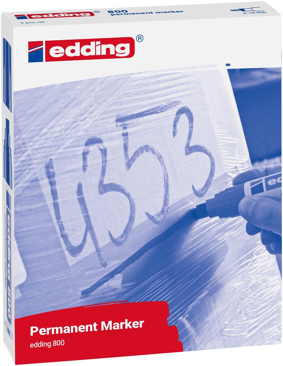 edding 800 Permanentmarker 5er Set sortiert, Keilspitze 4-12 mm (Art.-Nr.: 4-800999)