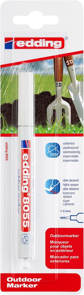 edding 8055 Outdoormarker weiß, Rundspitze 1-2 mm (Art.-Nr.: 4-8055-1-1049)