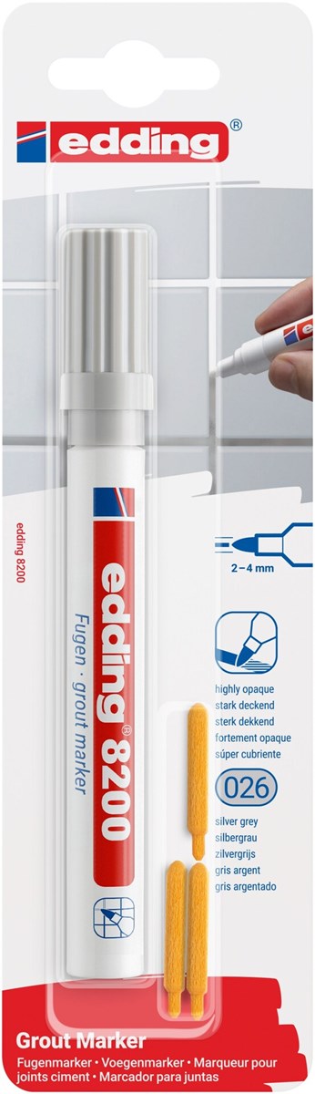 edding 8200 Fugenmarker silbergrau, Rundspitze 2-4 mm (Art.-Nr.: 4-8200-1-4026)