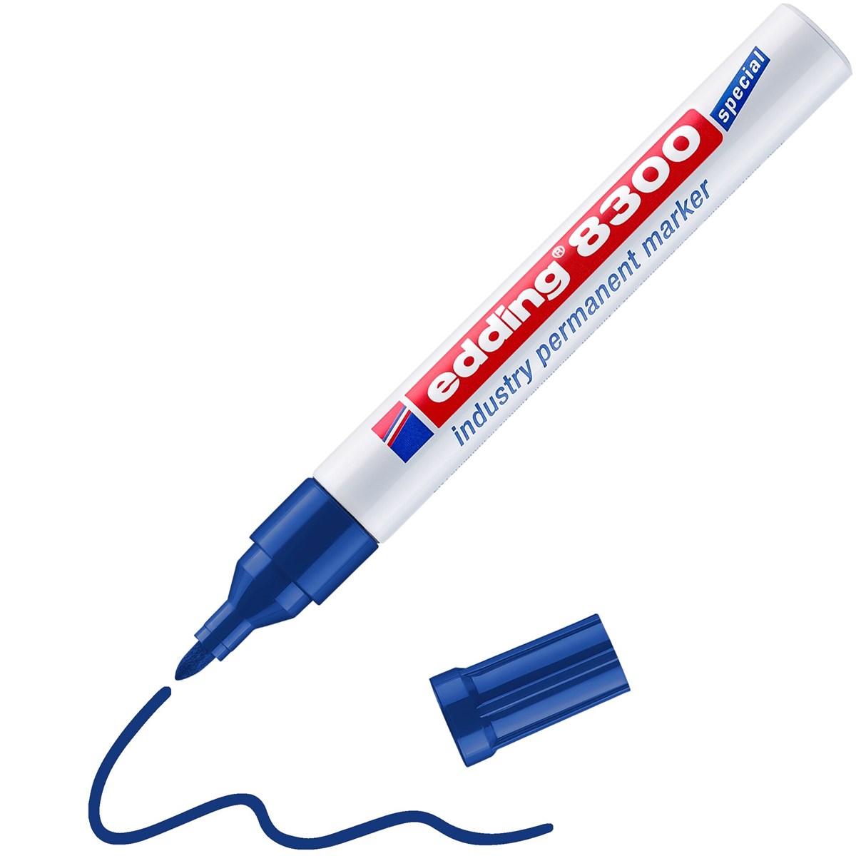 edding 8300 Industrie Permanentmarker blau, Rundspitze 1,5-3 mm (Art.-Nr.: 4-8300003)