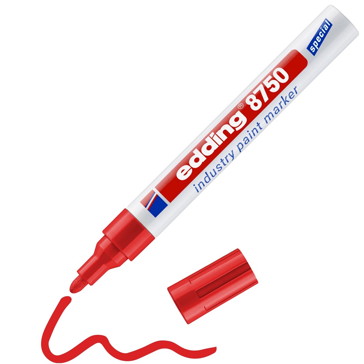 edding 8750 Industrie Lackmarker rot, Rundspitze 2-4 mm (Art.-Nr.: 4-8750002)