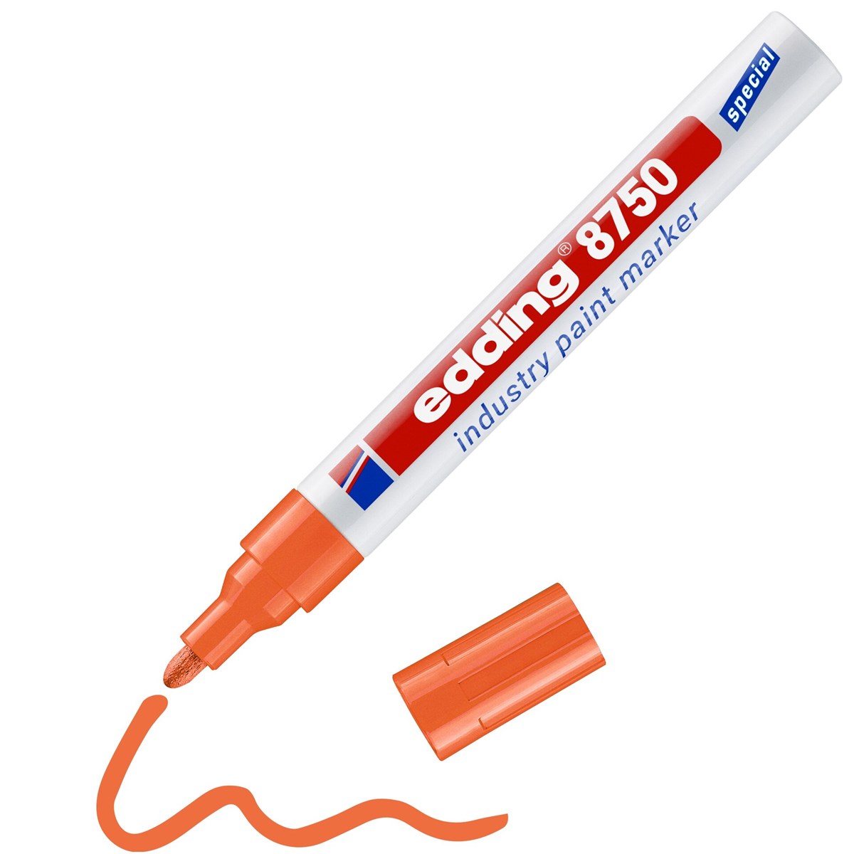 edding 8750 Industrie Lackmarker orange, Rundspitze 2-4 mm (Art.-Nr.: 4-8750006)