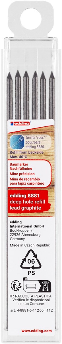 edding 8881 Baumarker Nachfüllmine graphit 6er-Set (Art.-Nr.: 4-8881-6-112)