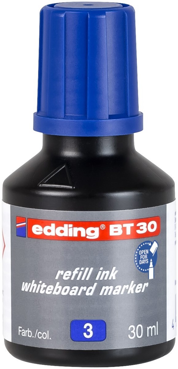 edding BT 30 Nachfülltinte für Whiteboardmarker blau, 30 ml (Art.-Nr.: 4-BT30003)