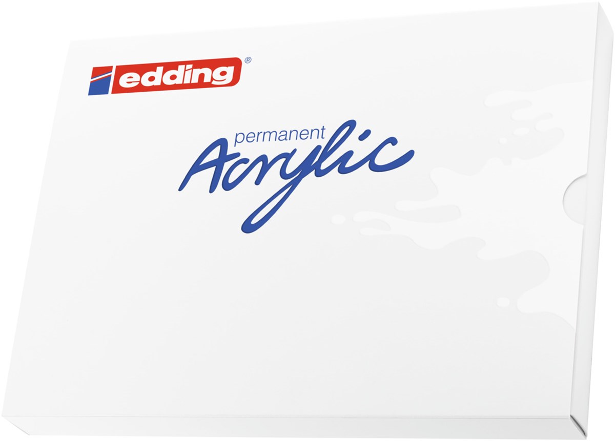 edding Acryl Creative Set, inkl. Malblock, 12er Set basic (Art.-Nr.: 4-CS12B)