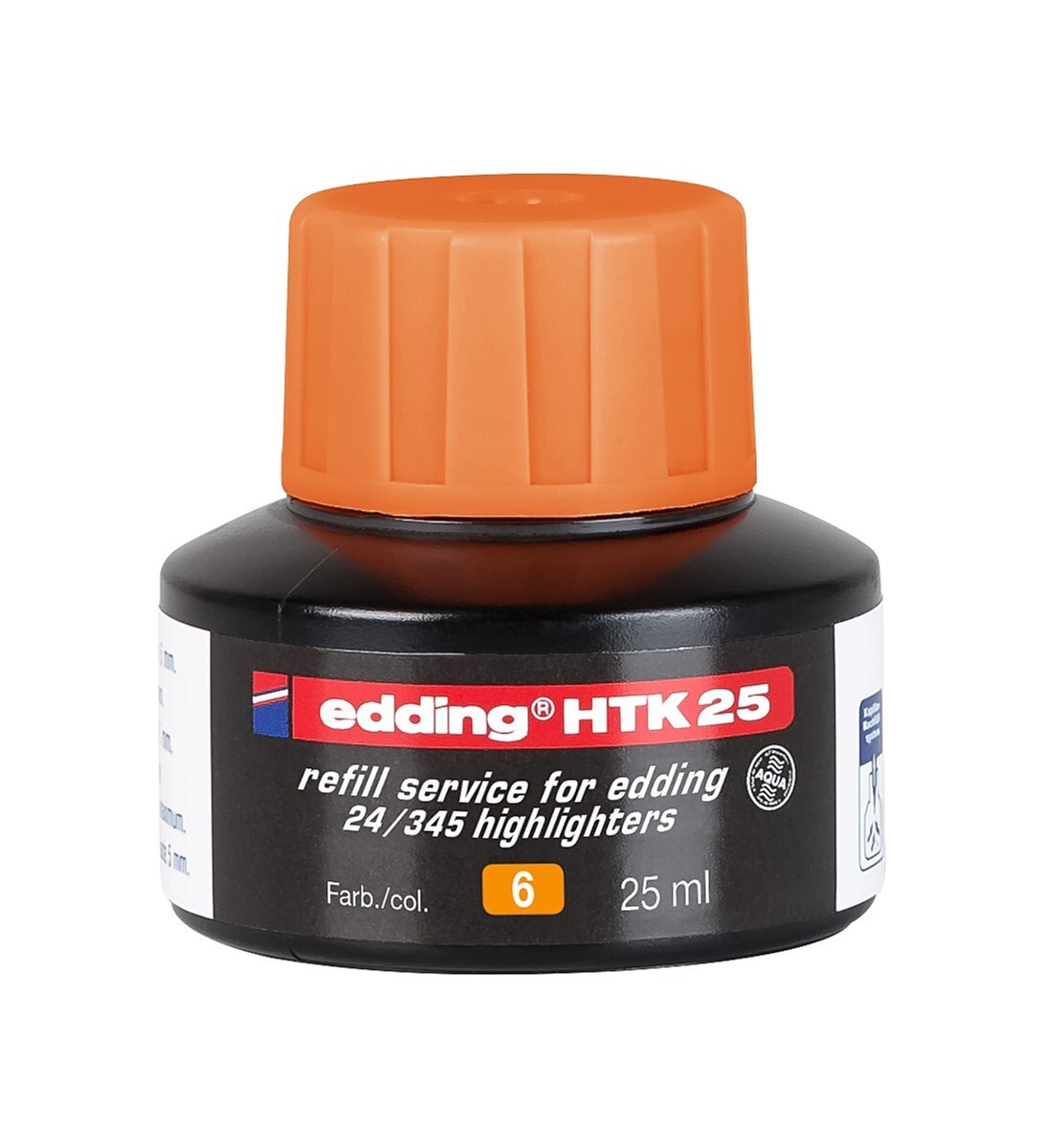 edding HTK 25 Nachfülltinte für Textmarker orange, 25 ml (Art.-Nr.: 4-HTK25006)