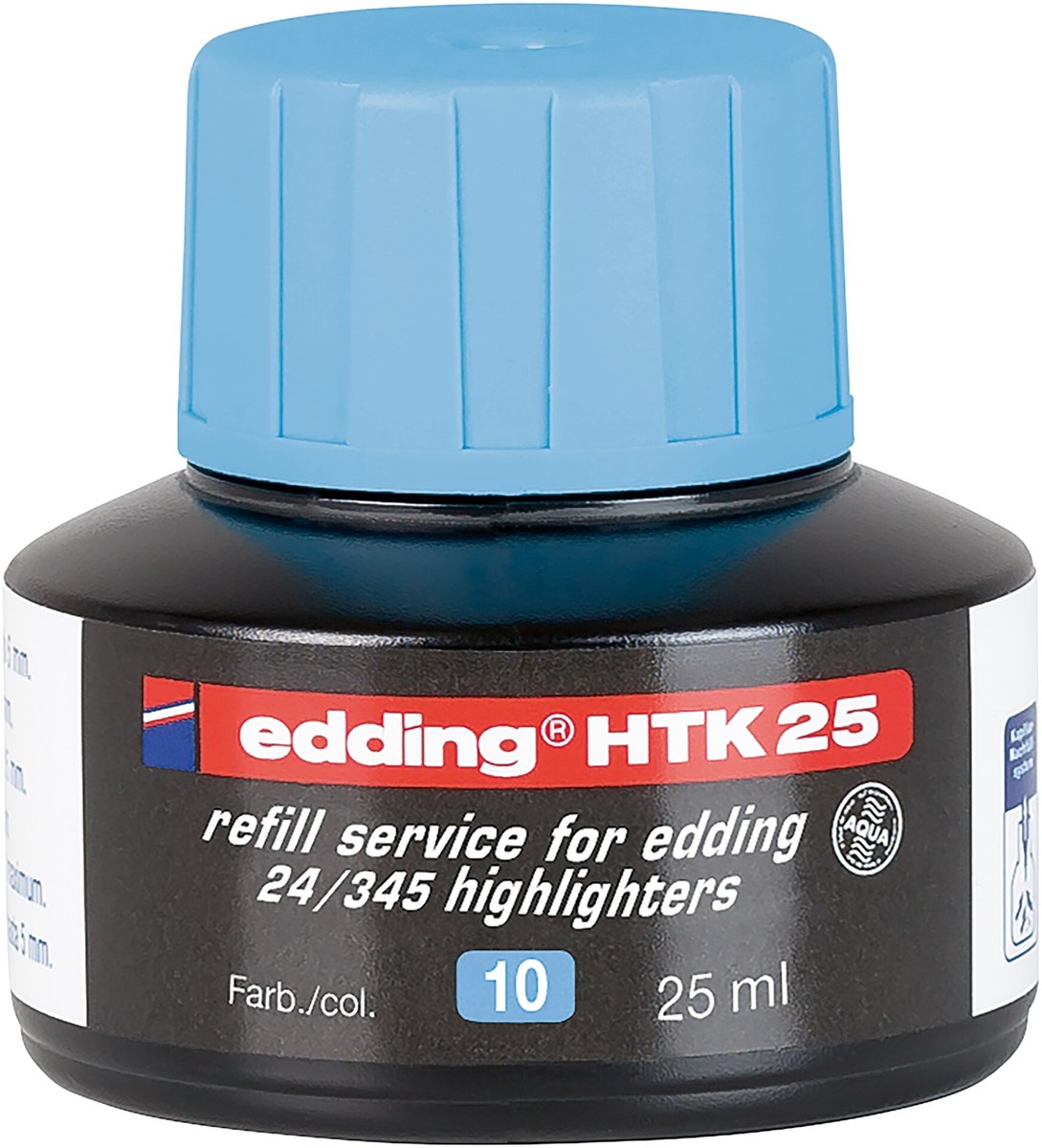 edding HTK 25 Nachfülltinte für Textmarker hellblau, 25 ml (Art.-Nr.: 4-HTK25010)