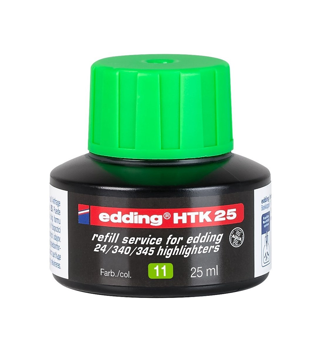 edding HTK 25 Nachfülltinte für Textmarker hellgrün, 25 ml (Art.-Nr.: 4-HTK25011)