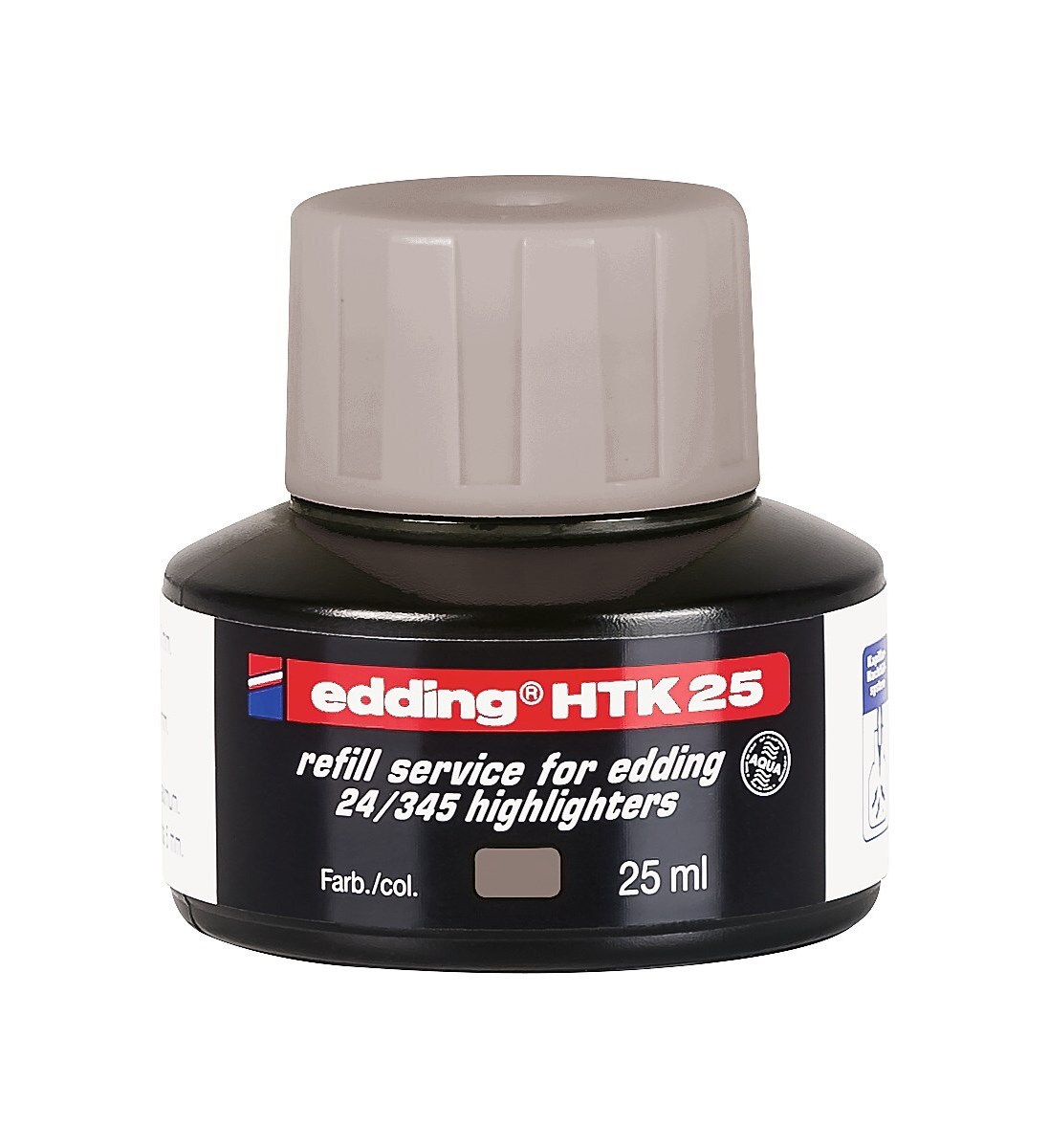 edding HTK 25 Nachfülltinte für Textmarker grau, 25 ml (Art.-Nr.: 4-HTK25012)