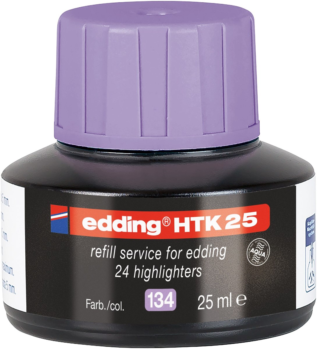 edding HTK 25 Nachfülltinte für Textmarker pastell violett, 25 ml (Art.-Nr.: 4-HTK25134)