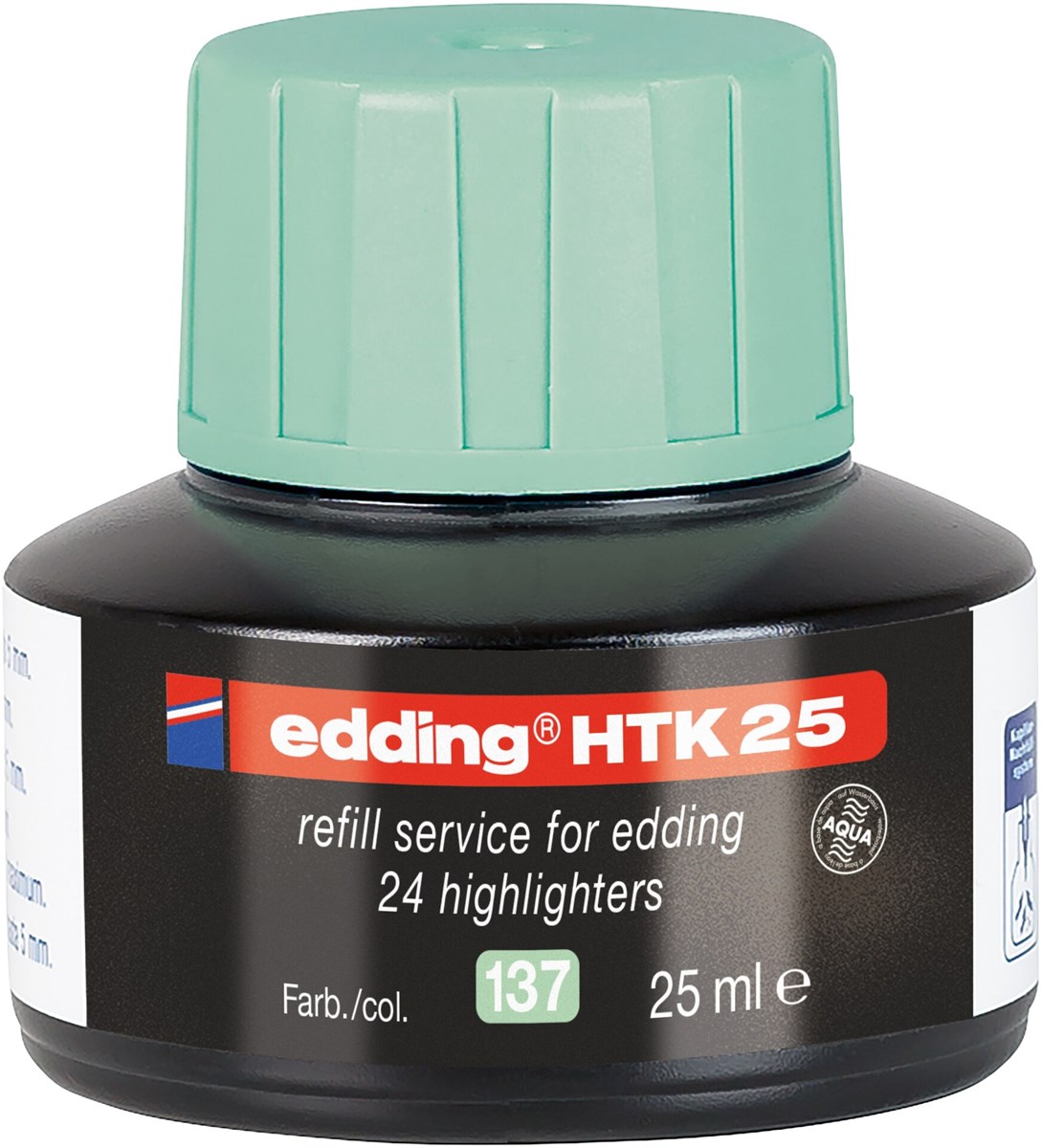 edding HTK 25 Nachfülltinte für Textmarker pastell grün, 25 ml (Art.-Nr.: 4-HTK25137)