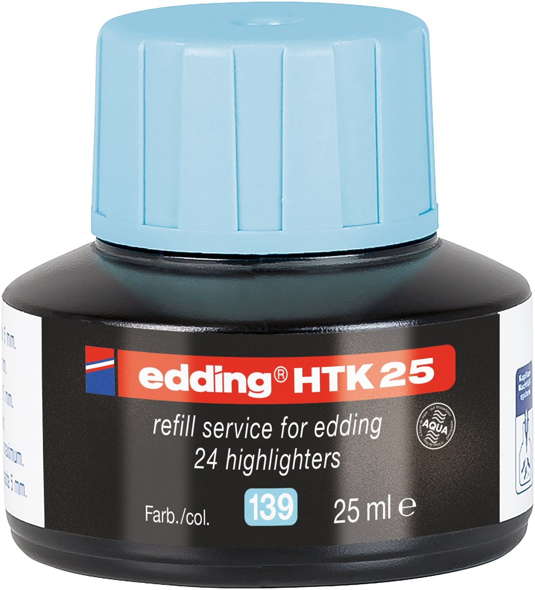 edding HTK 25 Nachfülltinte für Textmarker pastell blau, 25 ml (Art.-Nr.: 4-HTK25139)