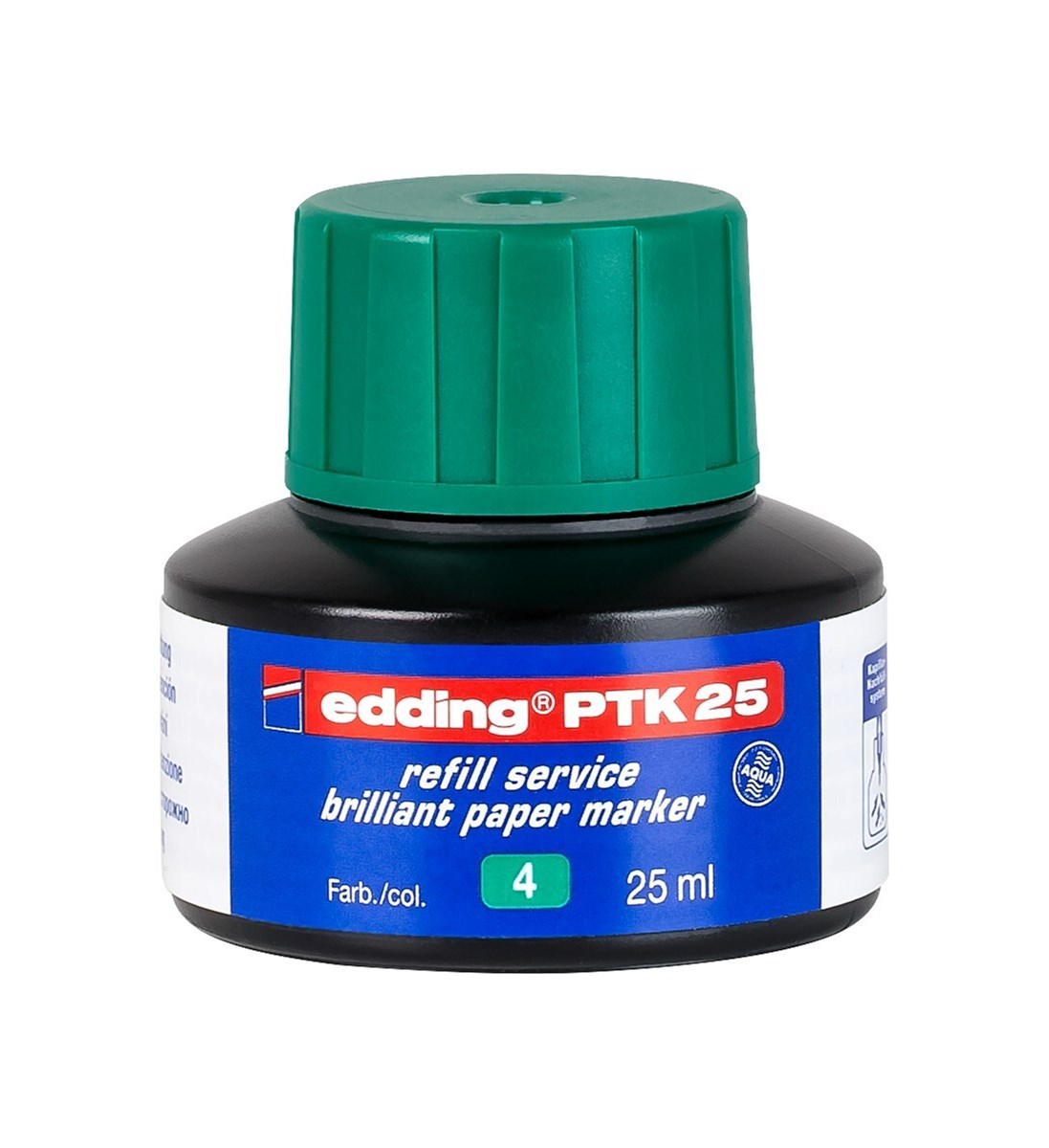 edding PTK 25 Nachfülltinte für Brilliant-Papiermarker grün, 25 ml (Art.-Nr.: 4-PTK25004)