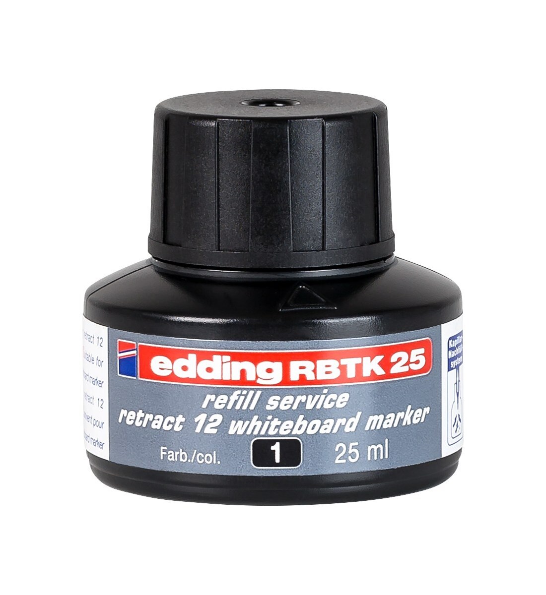 edding RBTK 25 Nachfülltinte für Whiteboardmarker schwarz, 25 ml (Art.-Nr.: 4-RBTK25001)
