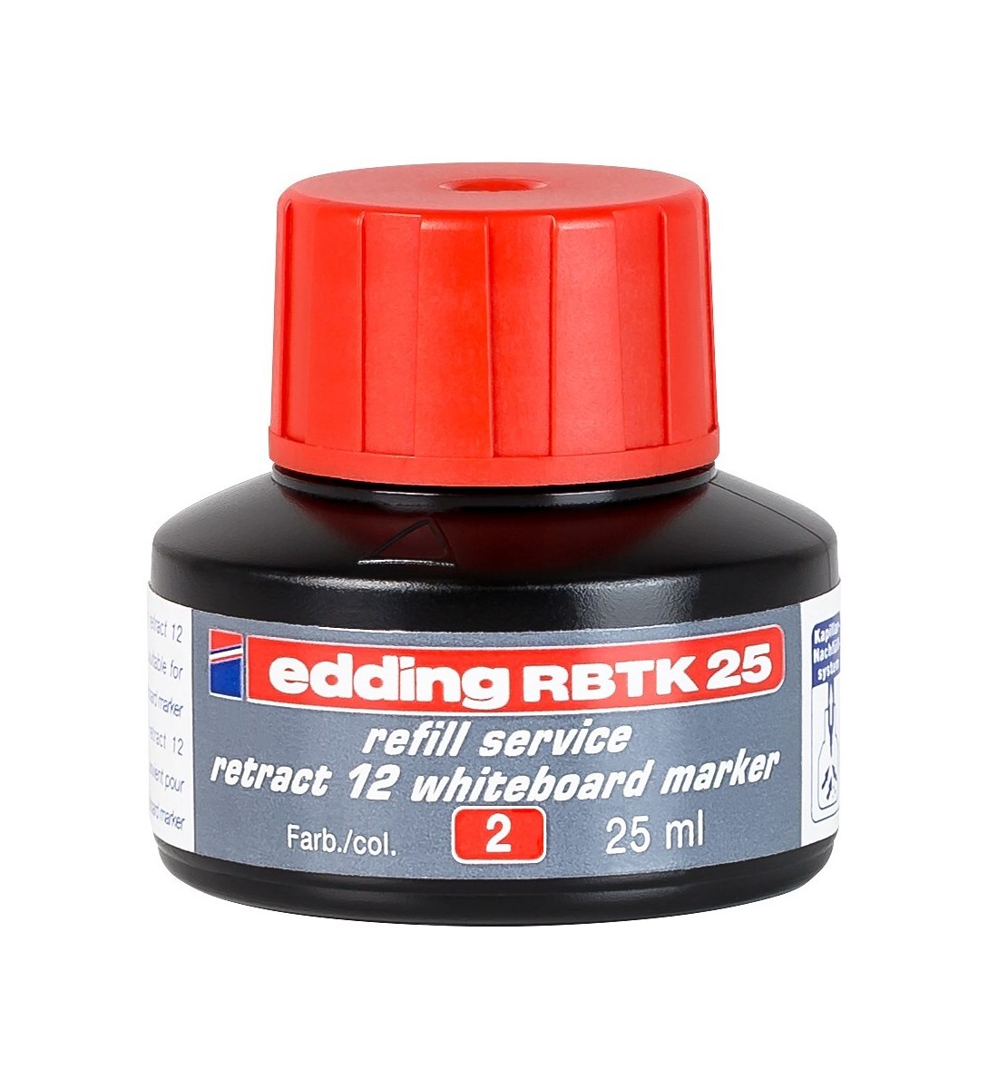 edding RBTK 25 Nachfülltinte für Whiteboardmarker rot, 25 ml (Art.-Nr.: 4-RBTK25002)