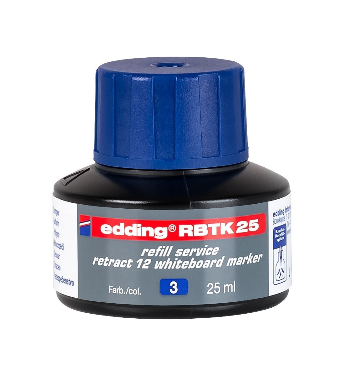 edding RBTK 25 Nachfülltinte für Whiteboardmarker blau, 25 ml (Art.-Nr.: 4-RBTK25003)