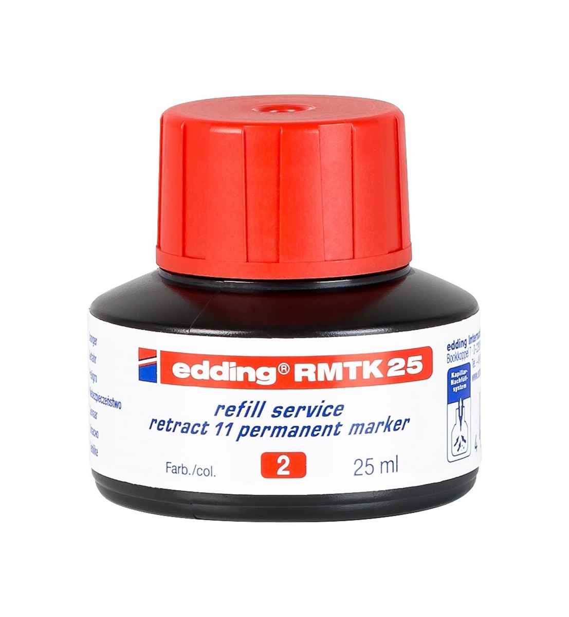 edding RMTK 25 Nachfülltinte für Permanentmarker rot, 25 ml (Art.-Nr.: 4-RMTK25002)