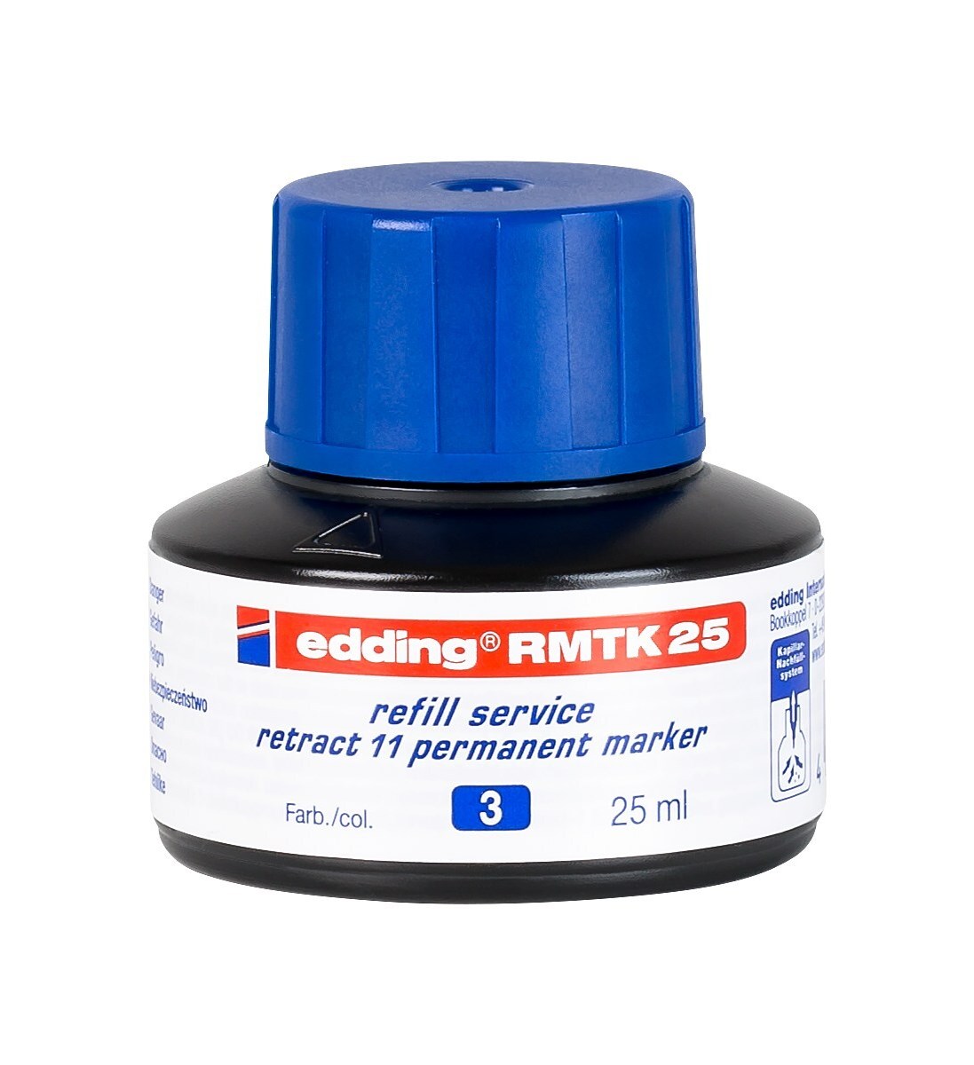 edding RMTK 25 Nachfülltinte für Permanentmarker blau, 25 ml (Art.-Nr.: 4-RMTK25003)