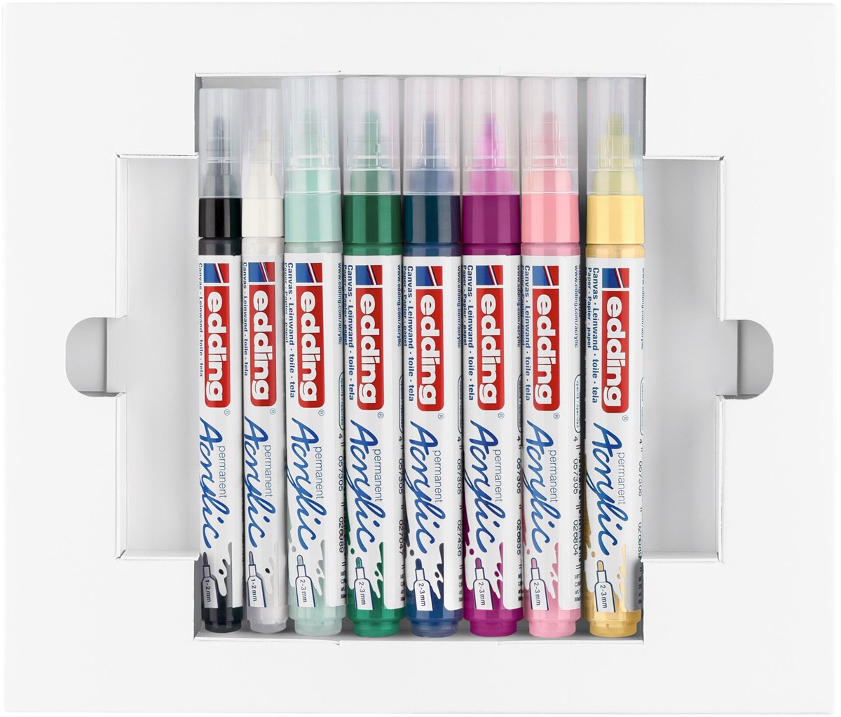 edding Acryl Start Easy Set, inkl. Postkartenblock, 8er Set nordic (Art.-Nr.: 4-SES8N)