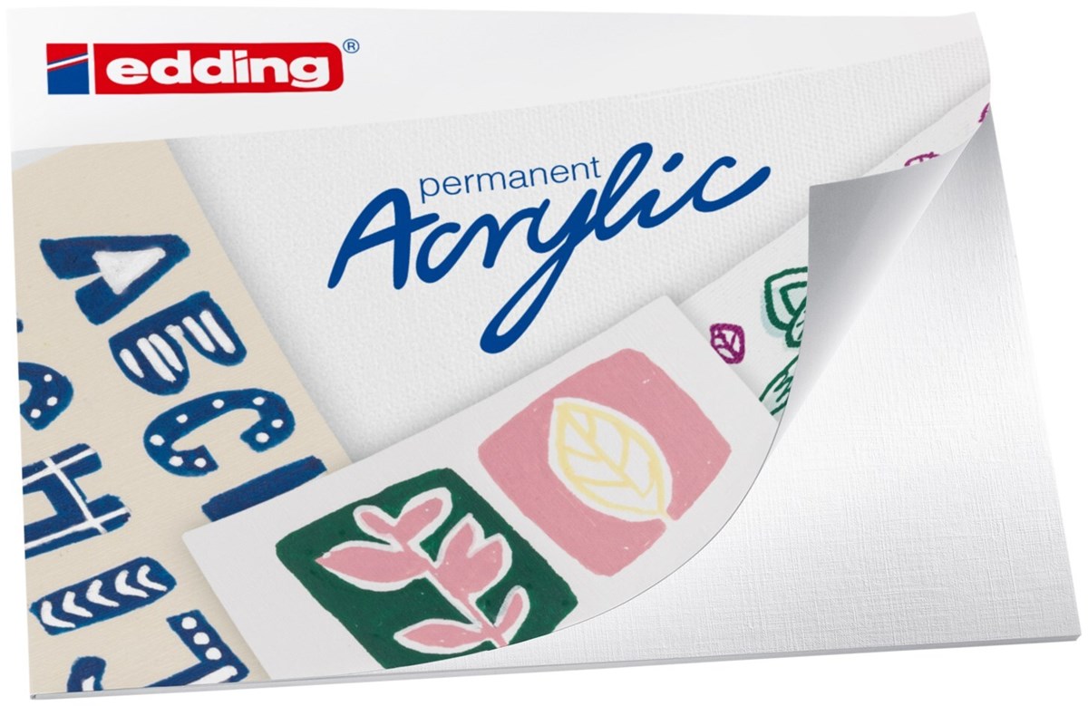 edding Acryl Start Easy Set, inkl. Postkartenblock, 8er Set nordic (Art.-Nr.: 4-SES8N)