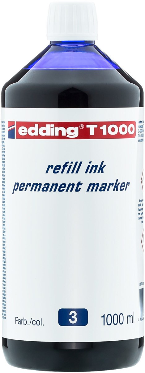 edding T 1000 Nachfülltinte für Permanentmarker blau, 1000 ml (Art.-Nr.: 4-T1000003)