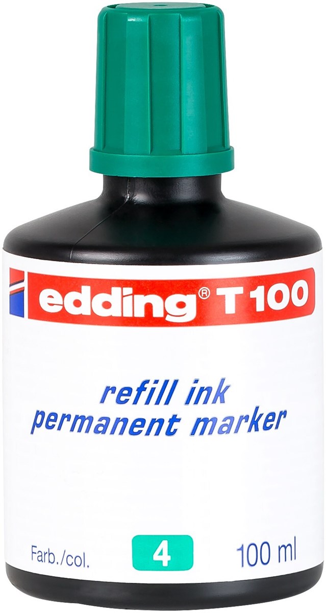 edding T 100 Nachfülltinte für Permanentmarker grün, 100 ml (Art.-Nr.: 4-T100004)