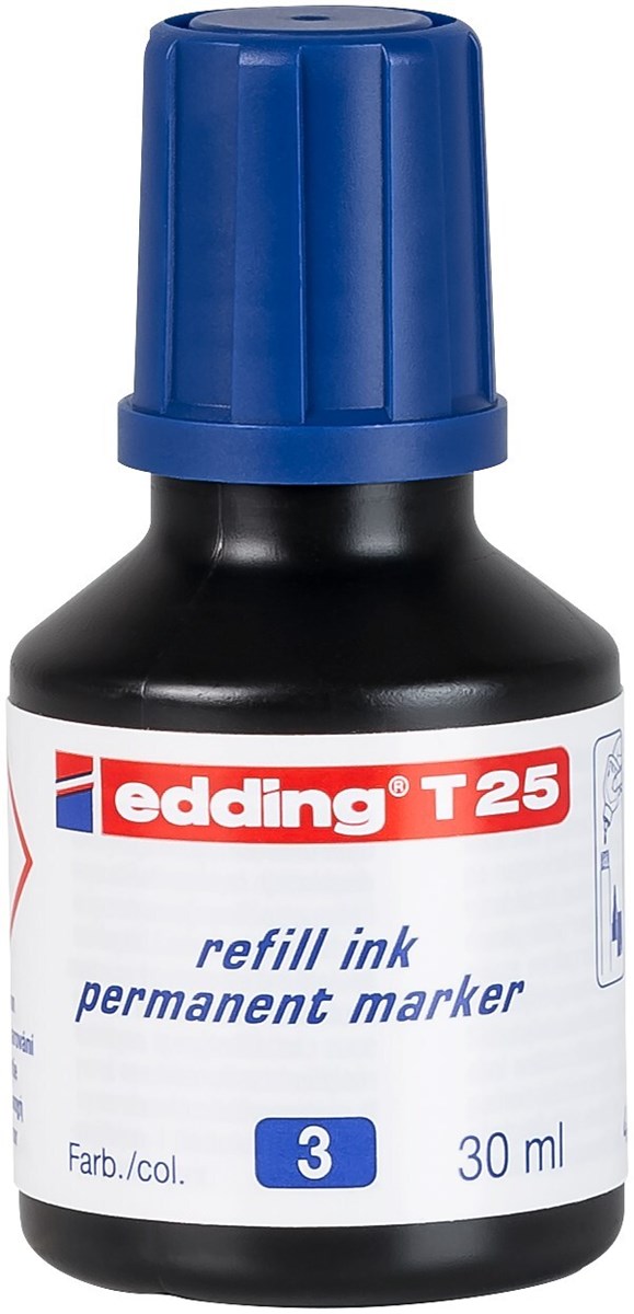 edding T 25 Nachfülltinte für Permanentmarker blau, 30 ml (Art.-Nr.: 4-T25003)