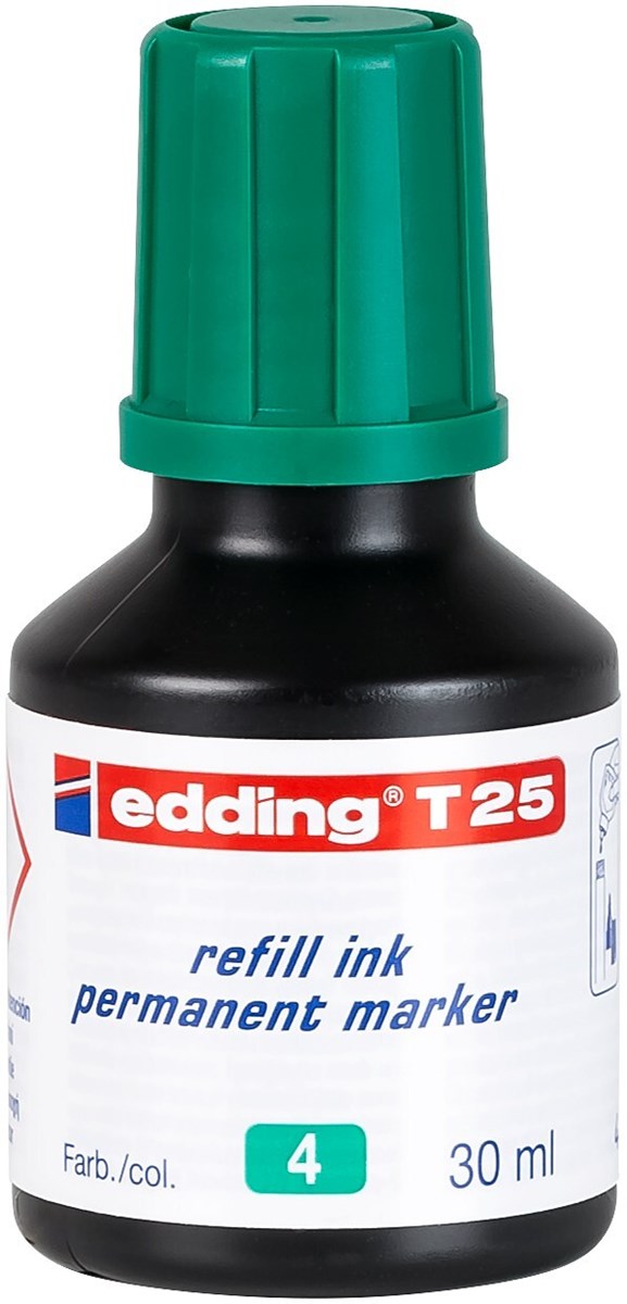 edding T 25 Nachfülltinte für Permanentmarker grün, 30 ml (Art.-Nr.: 4-T25004)