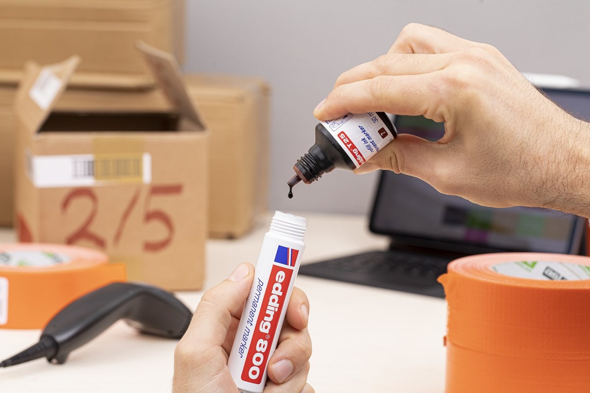 edding T 25 Nachfülltinte für Permanentmarker orange, 30 ml (Art.-Nr.: 4-T25006)