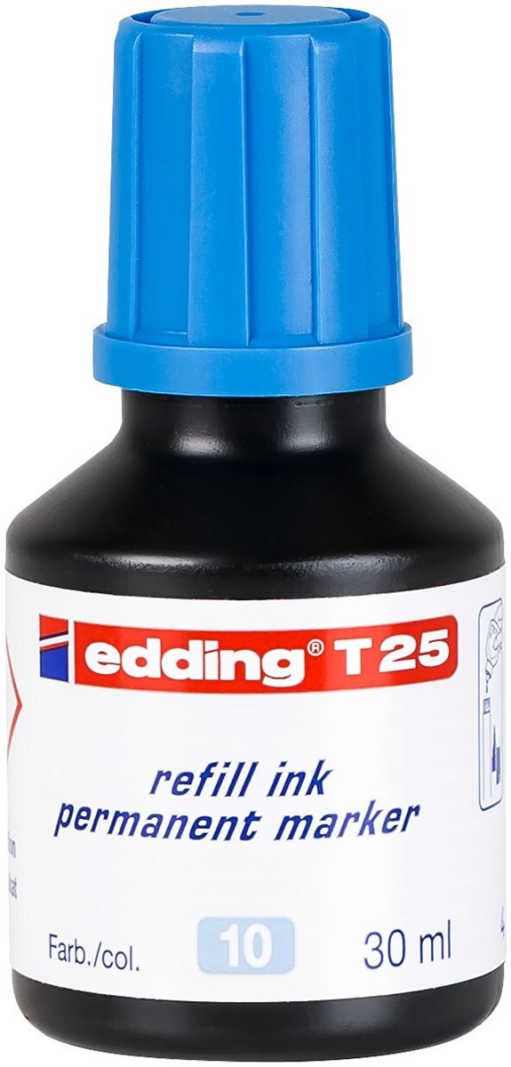 edding T 25 Nachfülltinte für Permanentmarker hellblau, 30 ml (Art.-Nr.: 4-T25010)