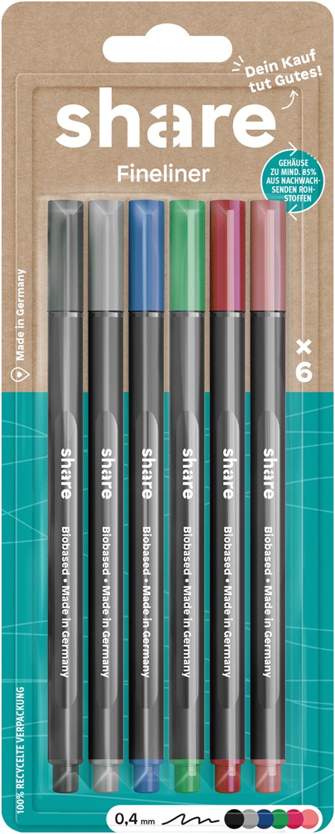 share Fineliner 6er-Blister (Art.-Nr.: 4-0006-6)
