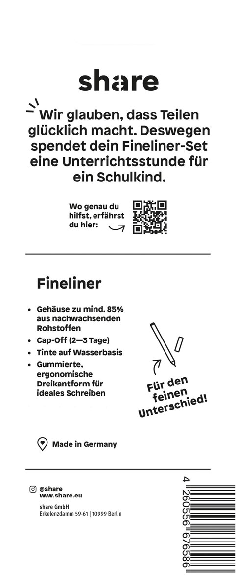 share Fineliner 6er-Blister (Art.-Nr.: 4-0006-6)