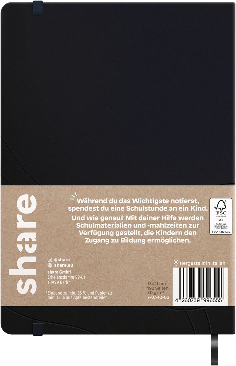 share Notizbuch A5 blanko schwarz (Art.-Nr.: 4-0014001)