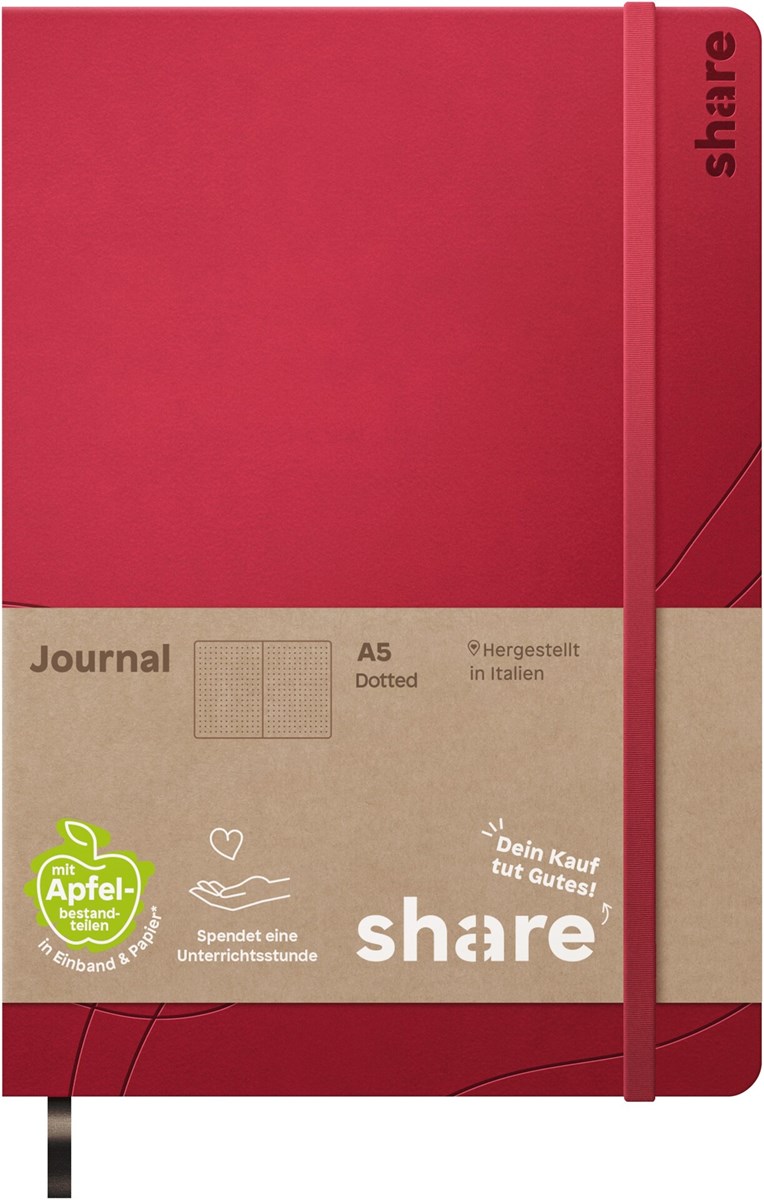 share Notizbuch A5 punktkariert rot (Art.-Nr.: 4-0014002)