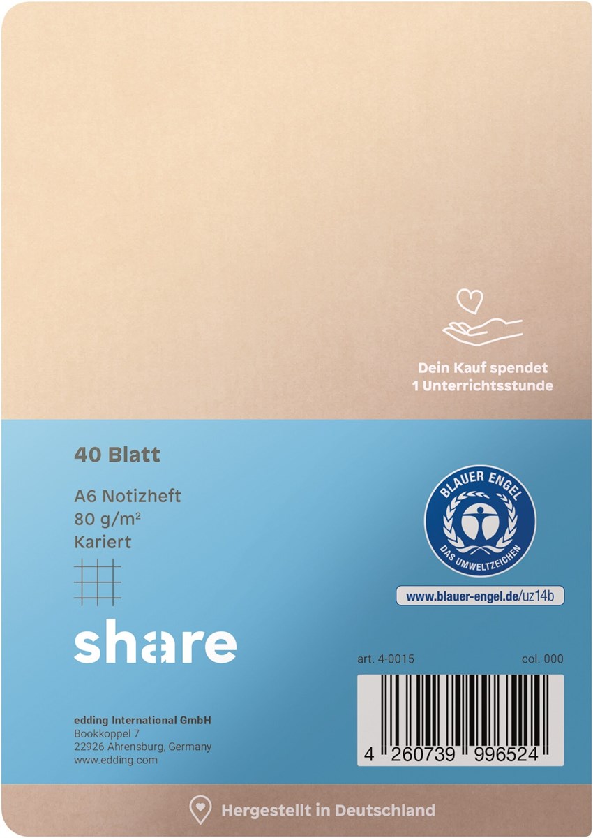 share Notizheft A6 kariert pastellblau-lavendel (Art.-Nr.: 4-0015)