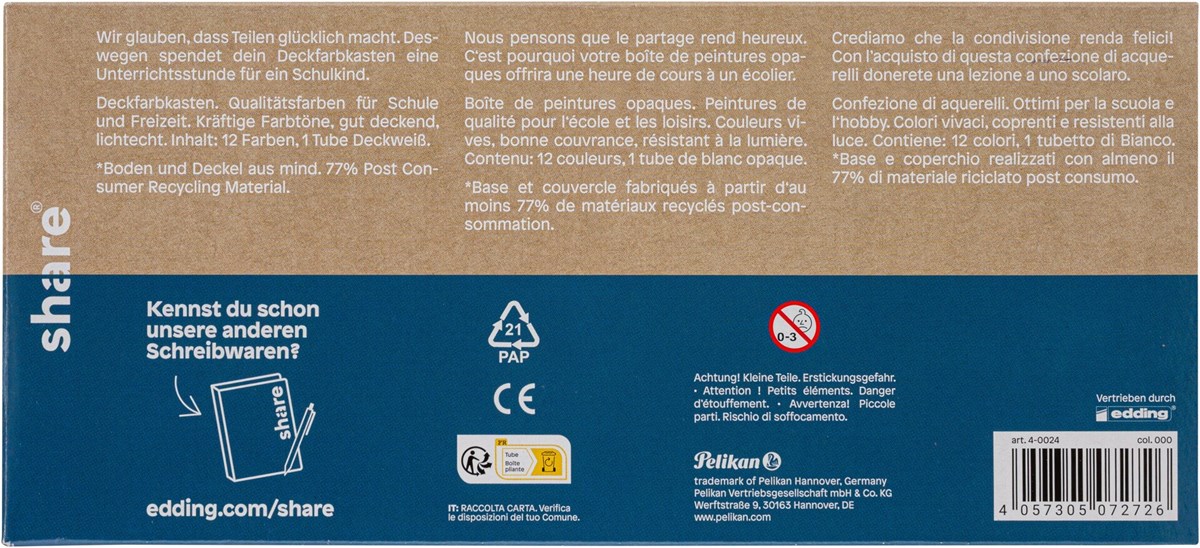 share Deckfarbkasten 12 Farben (Art.-Nr.: 4-0024)