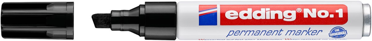 edding No.1 Permanentmarker schwarz, Keilspitze 1-5 mm (Art.-Nr.: 4-1001)