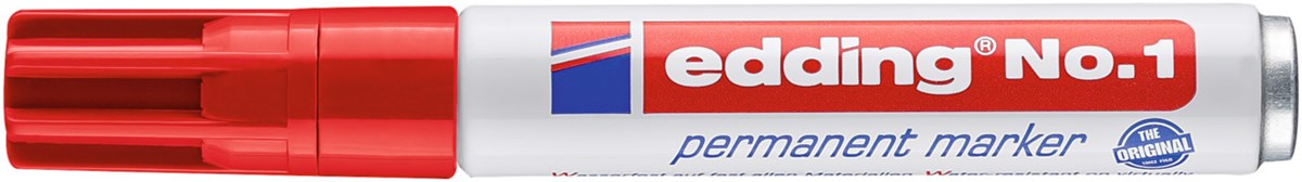 edding No.1 Permanentmarker rot, Keilspitze 1-5 mm (Art.-Nr.: 4-1002)