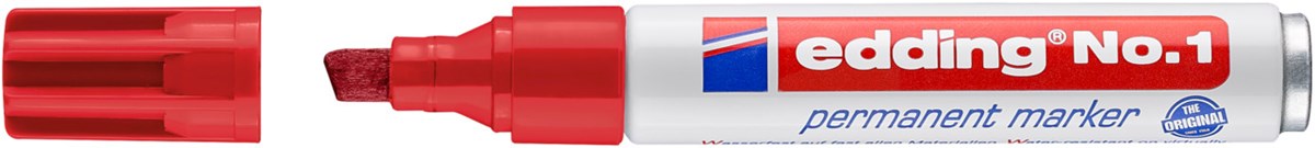 edding No.1 Permanentmarker rot, Keilspitze 1-5 mm (Art.-Nr.: 4-1002)