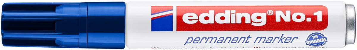 edding No.1 Permanentmarker blau, Keilspitze 1-5 mm (Art.-Nr.: 4-1003)